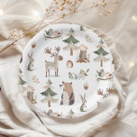 Woodland animals rustic Baby Shower Paper Plate<br><div class="desc">Woodland animals sage green rustic Baby Shower Paper Plates
Matching items are available.</div>