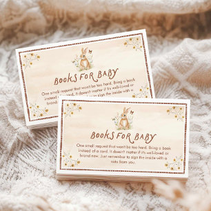 Woodland Animals Rustic Books for Baby Enclosure Card