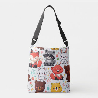 Woodland Animals Seamless Crossbody Bag