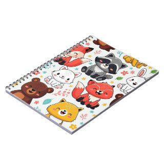 Woodland Animals Seamless Notebook