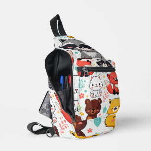 Woodland Animals Seamless Sling Bag