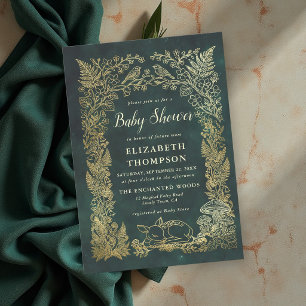 Woodland Animals Storybook Enchanted Baby Shower Invitation