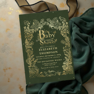 Woodland Animals Storybook Fairy Magic Baby Shower Invitation