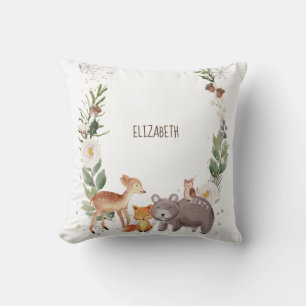 Woodland Animals Stripes Cushion