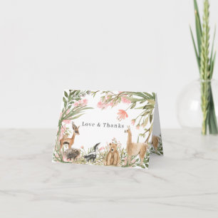 Woodland Animals Sweet Spring Floral Thank You