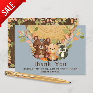 WOODLAND ANIMALS Thank You Baby Shower Card