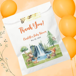 Woodland Animals Thank You Baby Shower Favour Bag