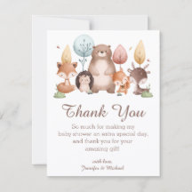 woodland animals thank you baby shower stylish