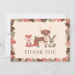 Woodland Animals Thank You Card