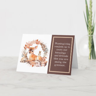 Woodland Animals Thanksgiving Greeting Card