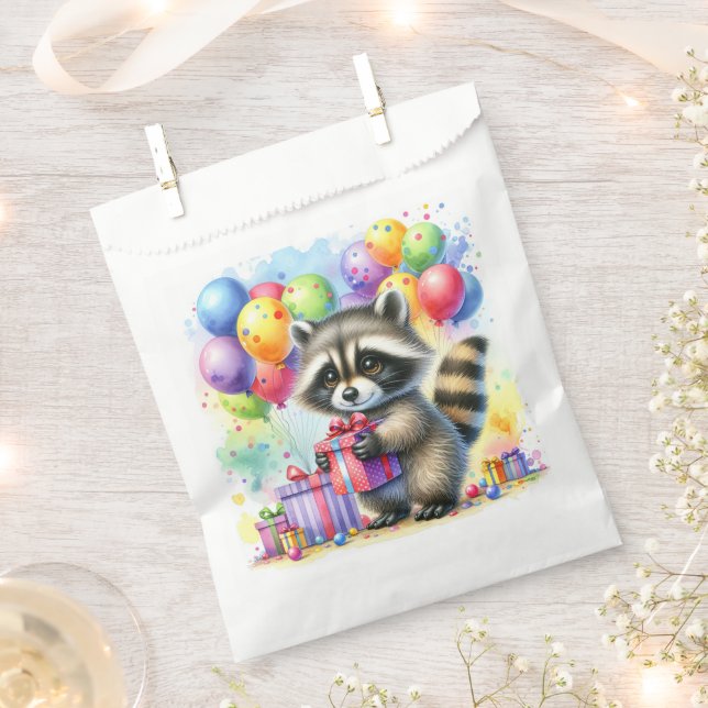 Woodland Animals Themed Birthday Party Favour Bag (Clipped)