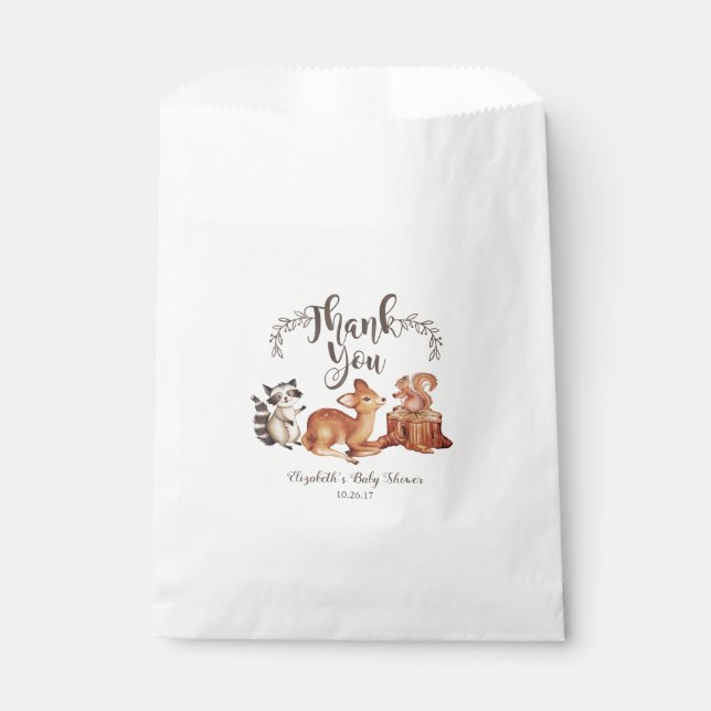 Woodland Animals Themed Favour Bag (Front)