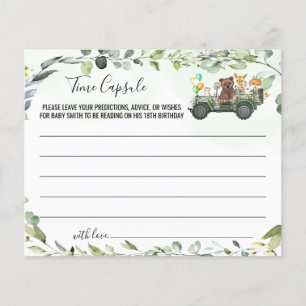 Woodland Animals Time Capsule Advice for Baby card