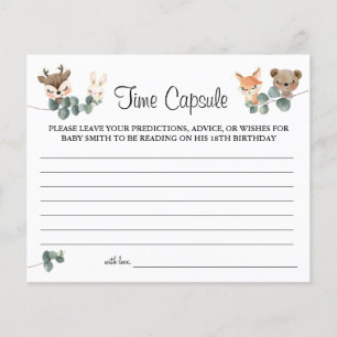 Woodland animals Time capsule advice for baby card