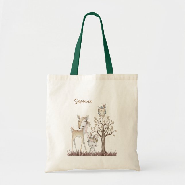 Woodland Animals Tote Bag (Front)