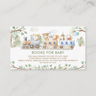 Woodland Animals Train Greenery Books for Baby Enclosure Card