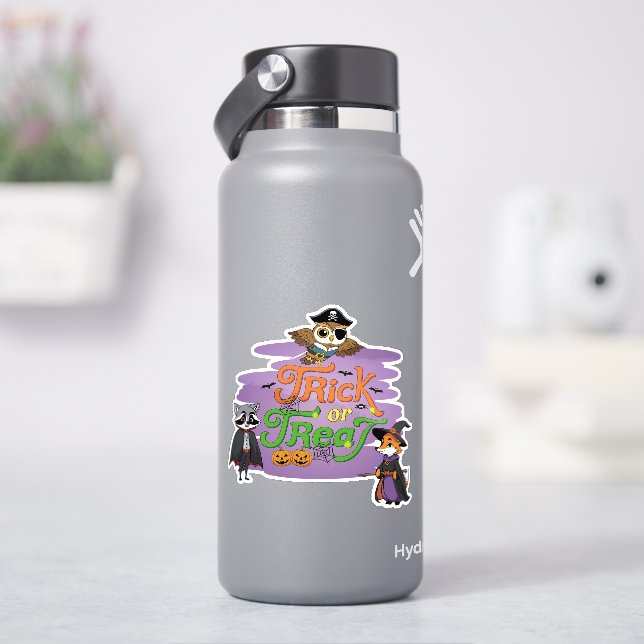 Woodland Animals Trick or Treat Cartoon Halloween (HydroFlask)