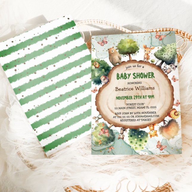 Woodland Animals Watercolor Baby Shower  Invitation (Creator Uploaded)