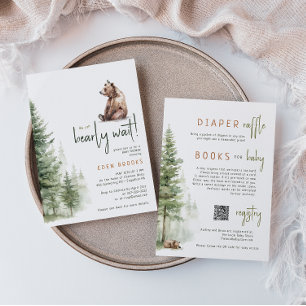 Woodland Animals "We Can Bearly Wait!" All in One  Invitation