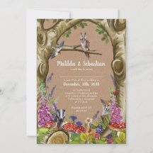 Woodland Animals Wedding Invitation