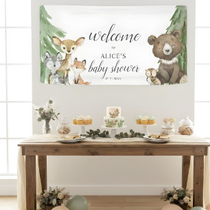 Woodland Animals Welcome Baby Shower Banner