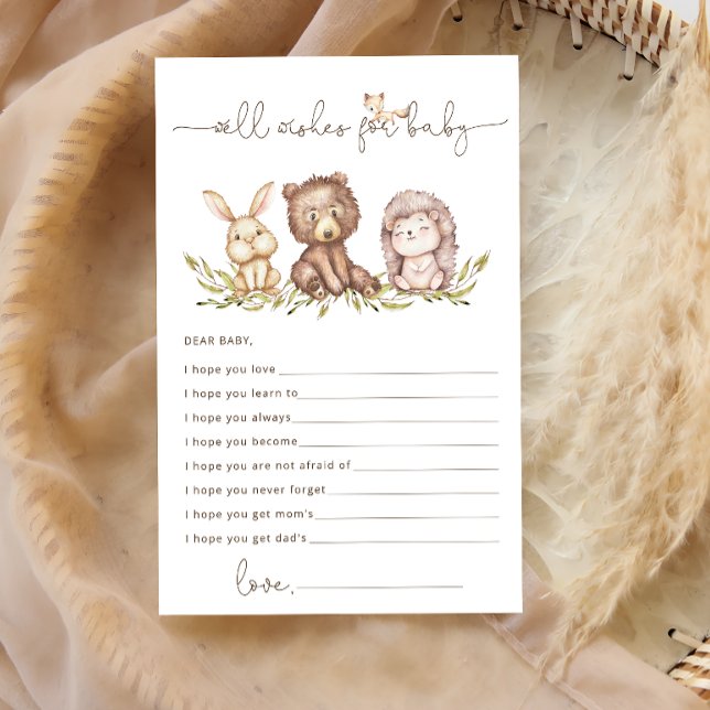 Woodland Animals Well Wishes for Baby Shower Card (Creator Uploaded)