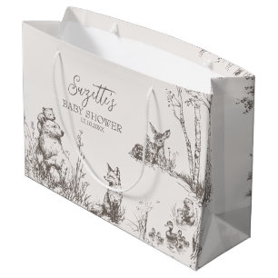 Woodland Animals Whimsical Winter Baby Shower Large Gift Bag