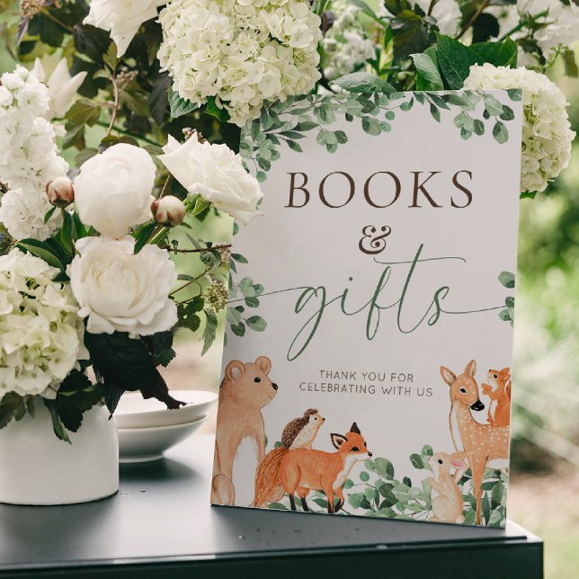 Woodland Animals White Books and Gifts Sign (Creator Uploaded)