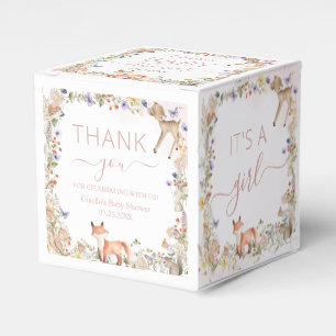 Woodland Animals Wildflower Baby Shower Mini Favour Box