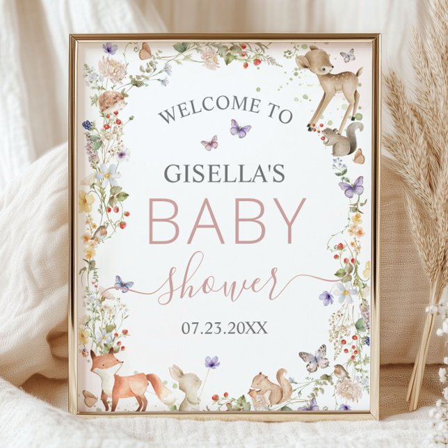 Woodland Animals Wildflower Baby Shower Welcome Photo Print (Creator Uploaded)