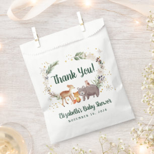 Woodland Animals Winter Baby Shower Favour Bag