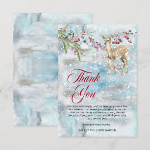 Woodland Animals Winter Boy Baby Shower Thank You