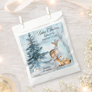 Woodland Animals Winter Boy Baby Shower Thank You Favour Bag