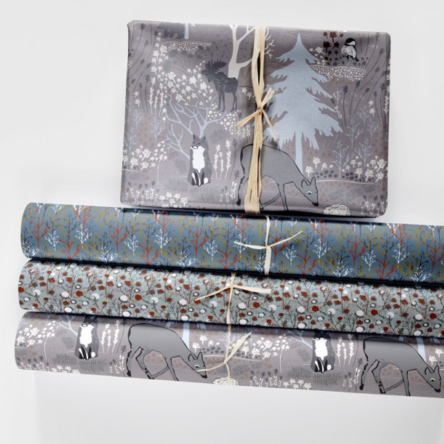 Woodland Animals Winter Woods Wrapping Paper Sheet (Woodland Animals Winter Woods Wrapping Paper Sheet from Jenn's Emporium. )