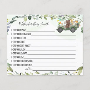 Woodland Animals Wishes for Baby Baby Shower card
