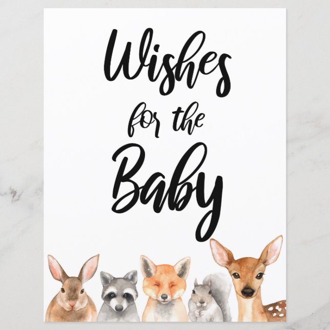Woodland Animals Wishes for the Baby Sign (Front)