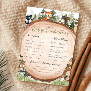 Woodland Animals Wood Slice Baby Predictions Game