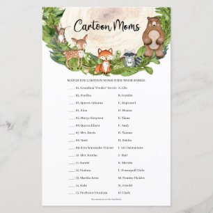 Woodland animals wooden slice Cartoon Moms