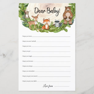 Woodland animals wooden slice Dear Baby Wishes