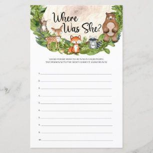 Woodland animals wooden slice green Where Was She