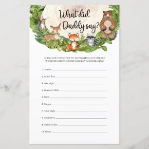 Woodland animals wooden slice What Did Daddy Say