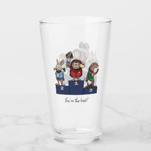 Woodland Animals You're the best! Gift Podium Art Glass