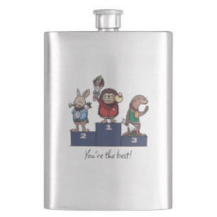 Woodland Animals You're the best! Gift Podium Art Hip Flask