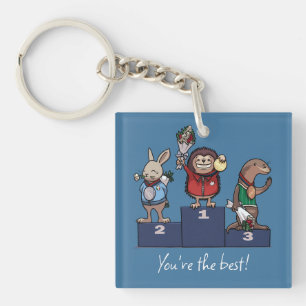 Woodland Animals You're the best! Gift Podium Art Key Ring
