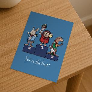 Woodland Animals You're the best! Gift Podium Art Postcard
