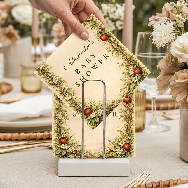 Woodland Apple Storyboo Baby Shower Napkin (Creator Uploaded)