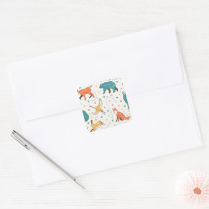 Woodland Astrological Constellation Animal Stars Square Sticker