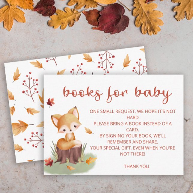 Woodland Autumn Baby Fox books for baby ticket  Enclosure Card (Creator Uploaded)