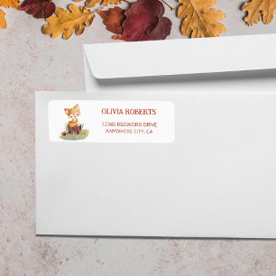 Woodland Autumn Baby Fox Return Address Return Address Label
