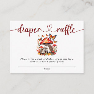 Woodland Autumn Hedgehog Baby Shower Diaper Raffle Enclosure Card